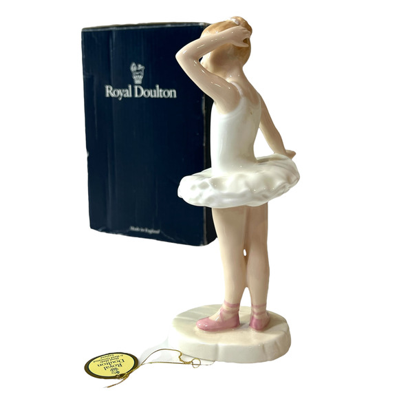 Royal Doulton Littel Ballerina Figurine 6.5" Porcelain Girl Ballet Tutu Box 1992 - Picture 4 of 10